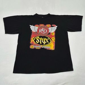 Vintage 2000 STYX & REO Speedwagon Concert Tour Black Shirt Men’s XL (WCW Tag)